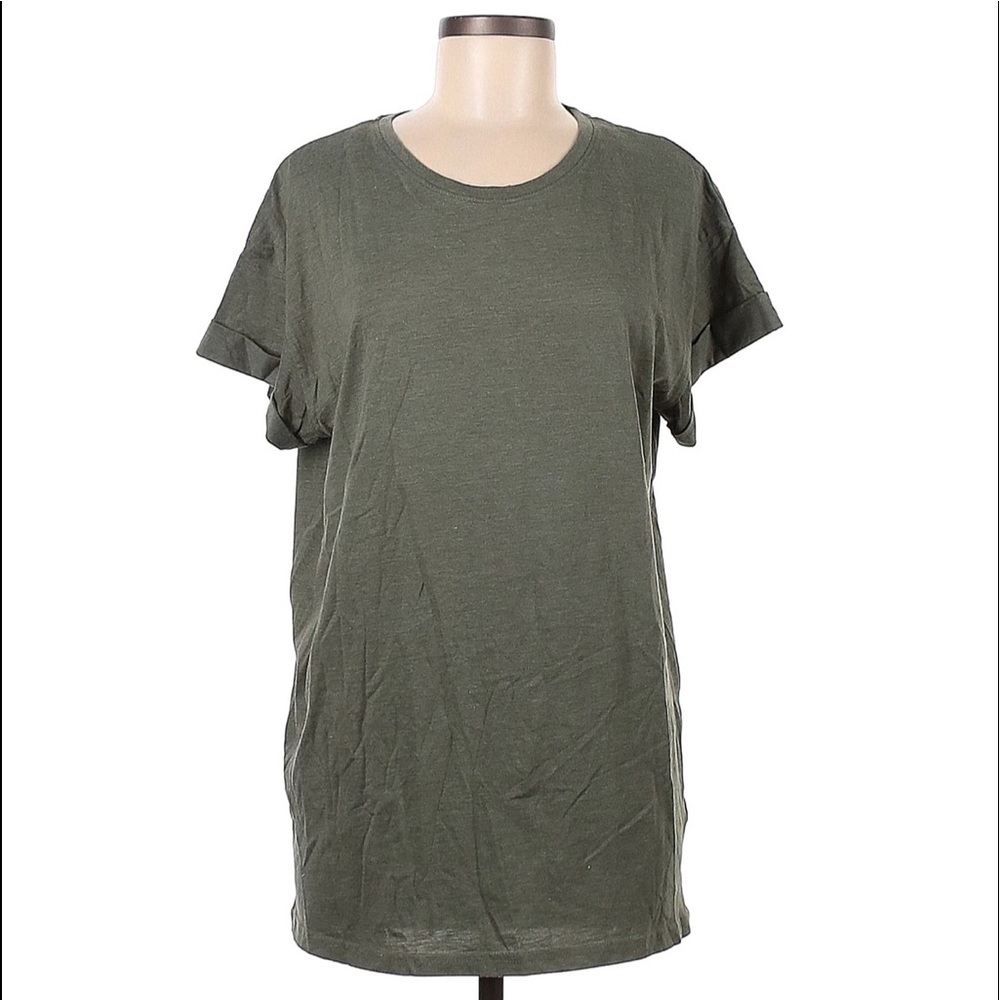 Divided H&M Long Green Cuffed Sleeve Shirt